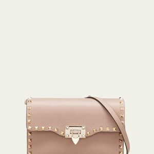 VALENTINO Studded Beige Leather Shoulder Bag